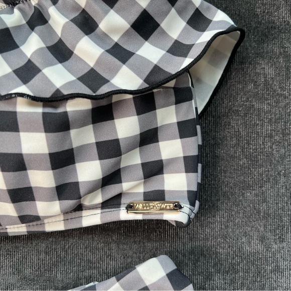 Wallflower Black and White Checkered Bikini Size M/L - Picture 2 of 7